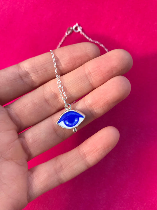 Blue Elipse Eye Necklace