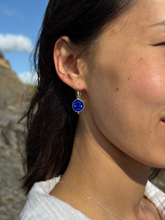 Blue Eye Drop Earrings
