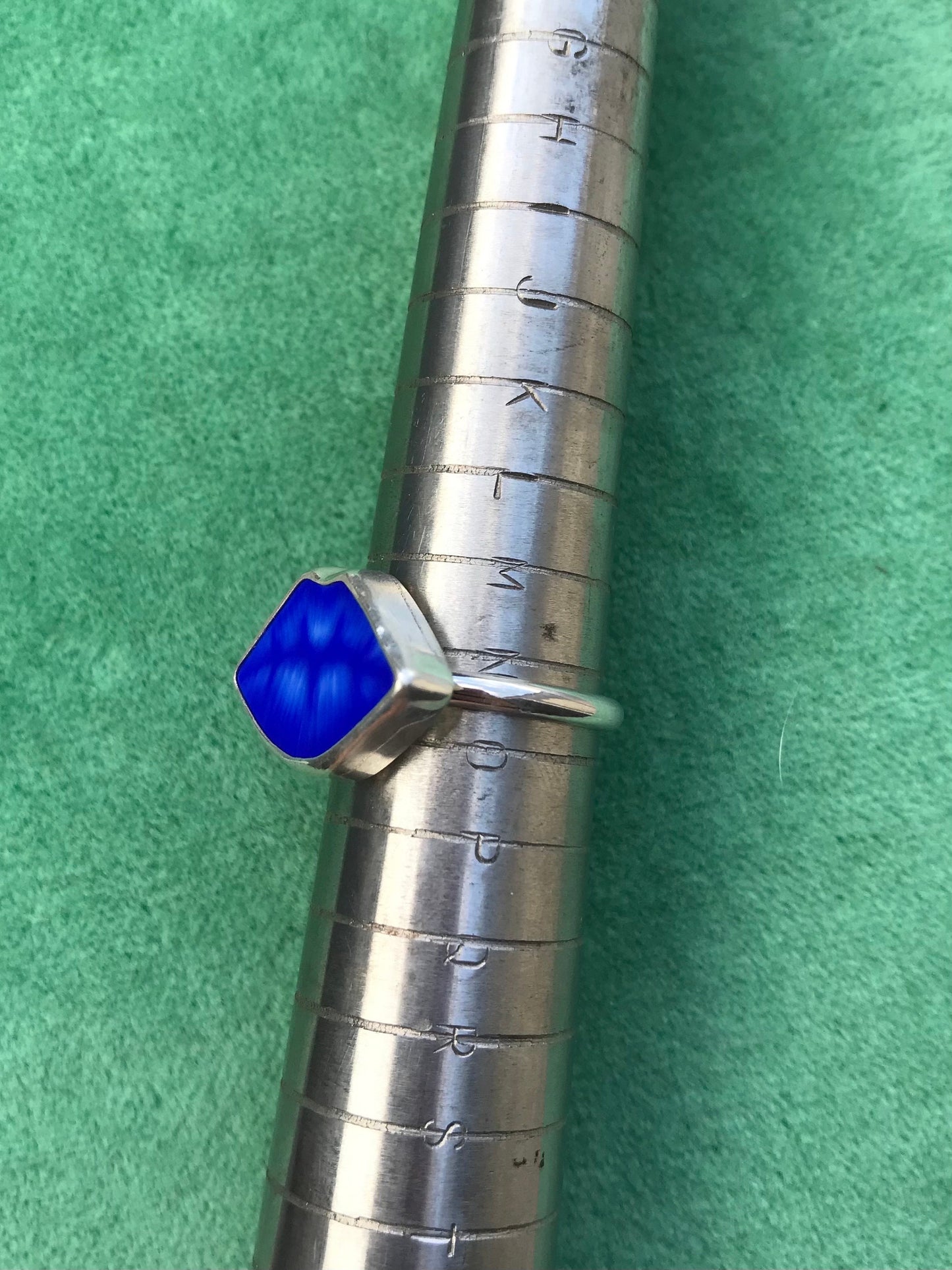 Deep Blue Lip Ring, Size N 1/2