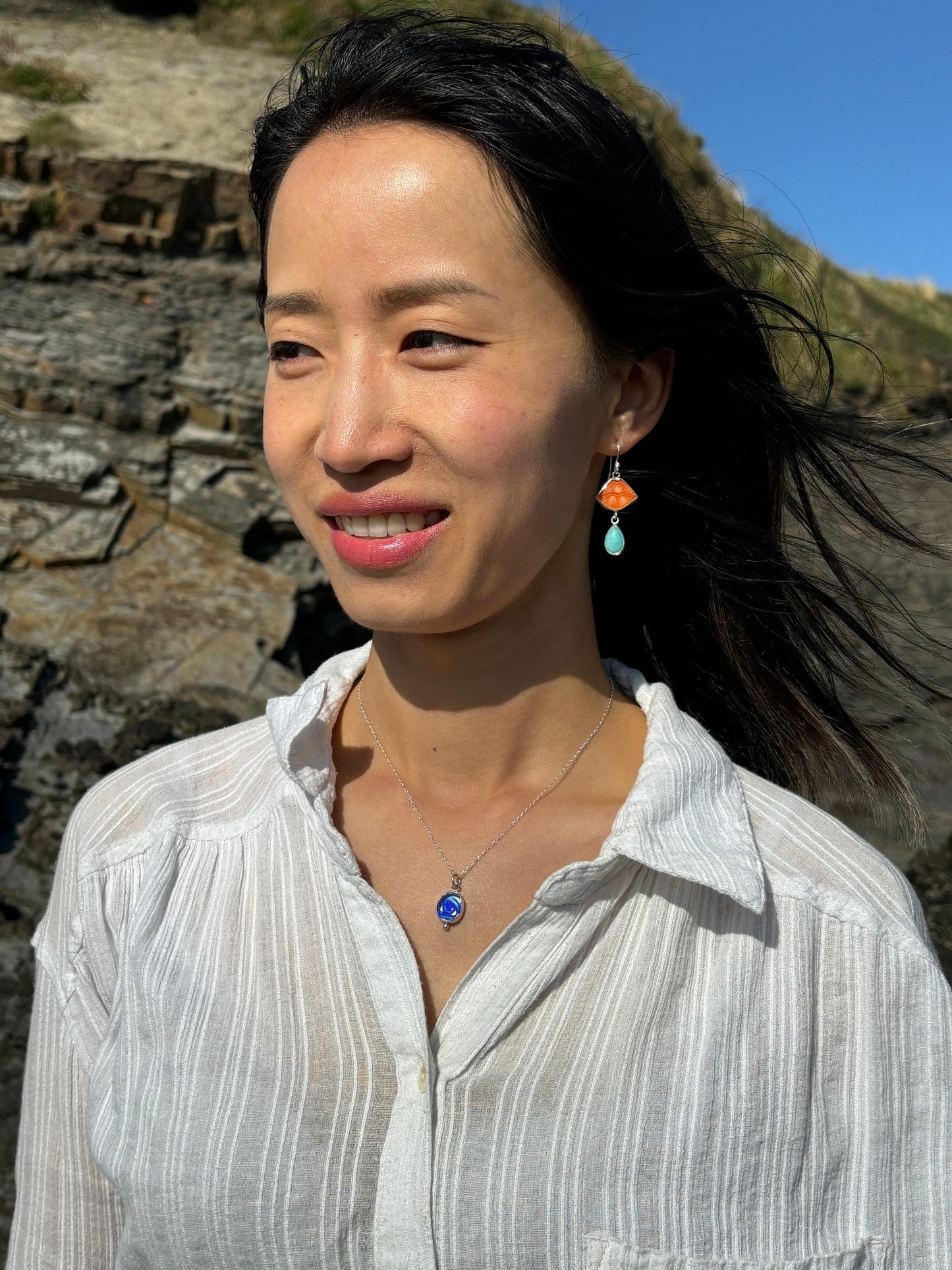 Apricot Lips Drop Earrings