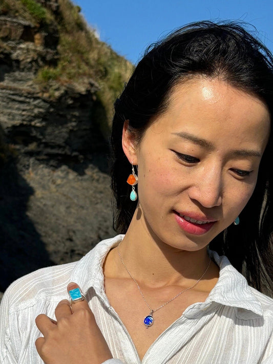 Apricot Lips Drop Earrings