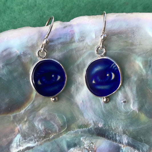 Blue Eye Drop Earrings