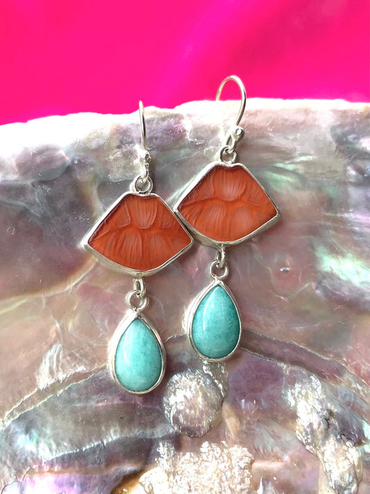 Apricot Lips Drop Earrings