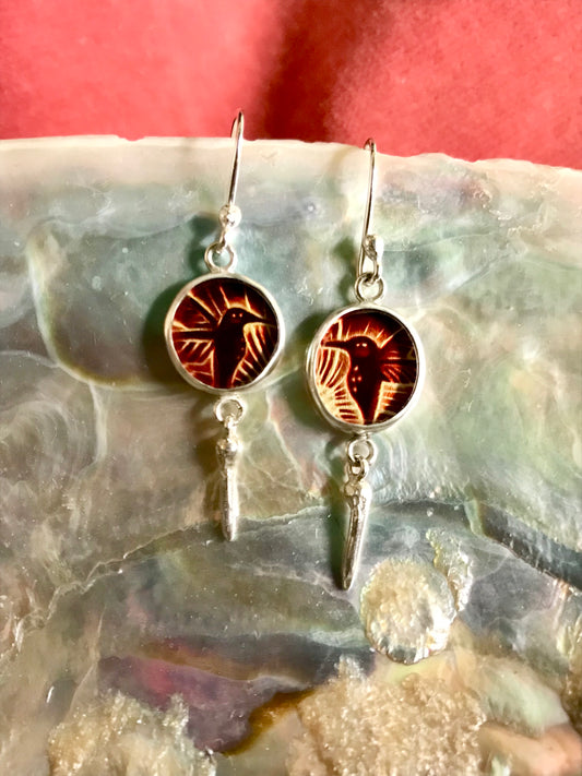 Humming Bird Drop Earrings
